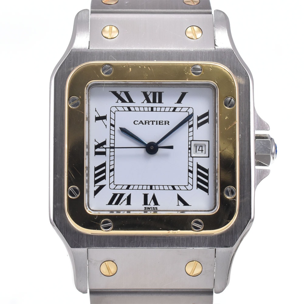 カルティエ CARTIER 81036288 サントス LM SS/YG ホワイト 自動巻き メンズ 腕時計 M#147711