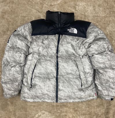 Supreme x The North Face Nuptse Jacket "White Paper Print"