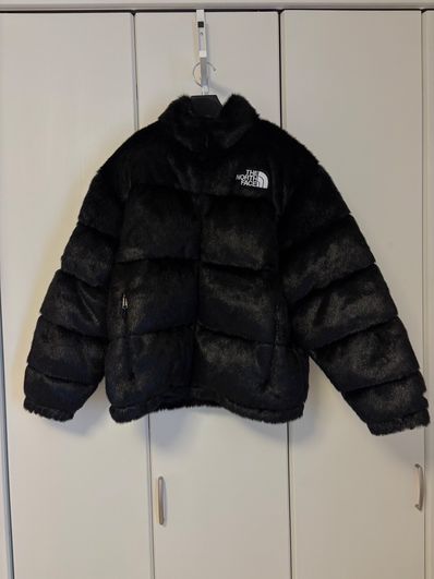 Supreme x The North Face Faux Fur Nuptse Jacket "Black"