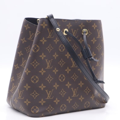 美品 LOUIS VUITTON ルイ・ヴィトン モノグラム ネオノエ M44020 ショルダーバッグ ブラック コーティングキャンバス レザー レディース
