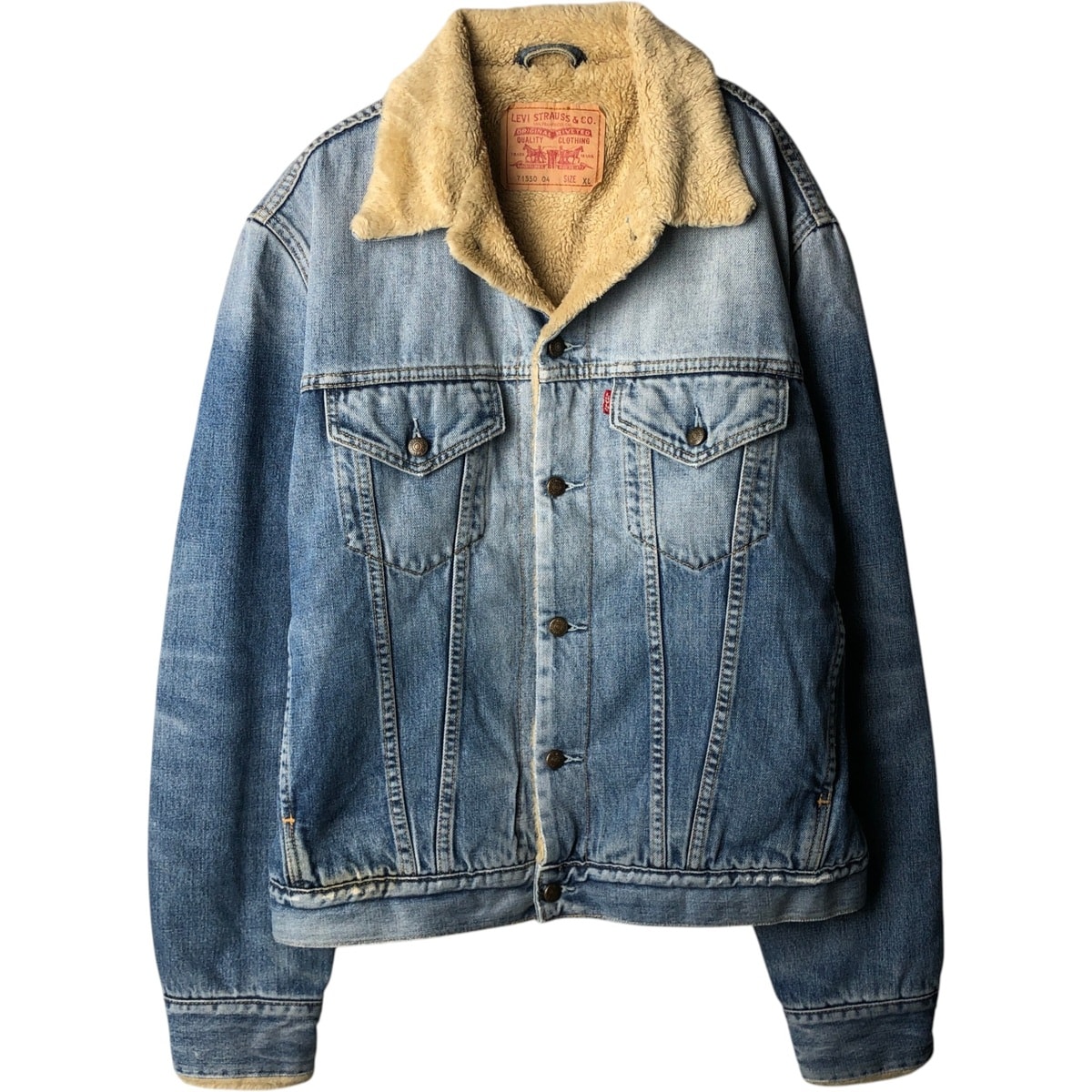 古着 00年代 リーバイス Levi's 71550-0487 ユーロモデル デニムボアジャケット メンズXL相当/eaa620010