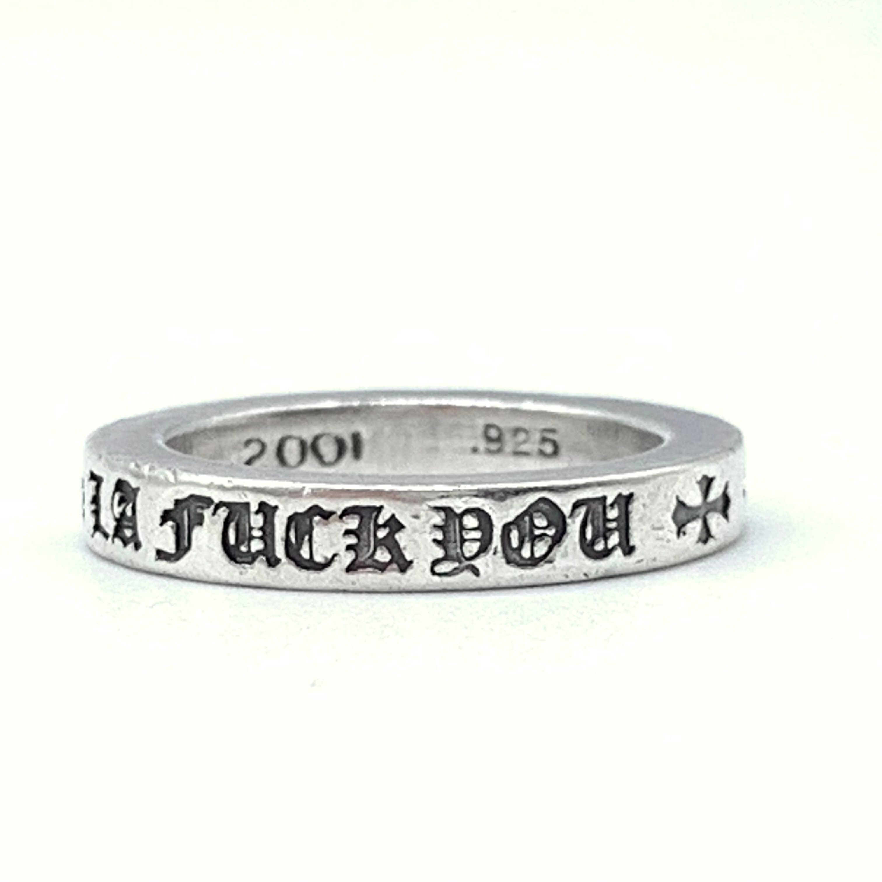 Chrome Hearts 3mm Spacer Ring LA Fuck You "Silver"