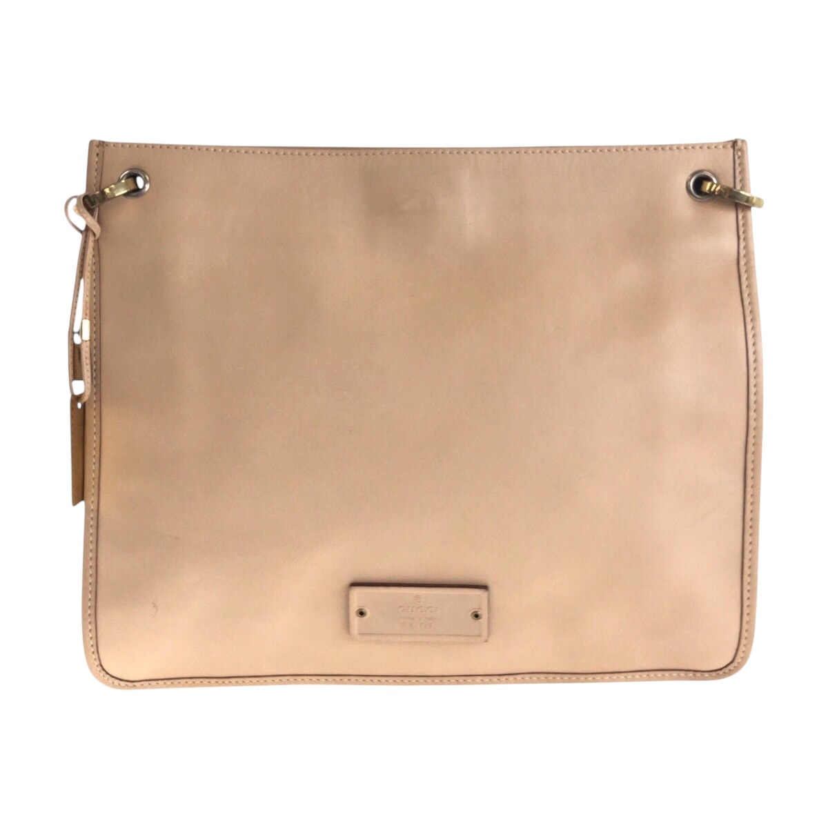 美品 GUCCI グッチ ベージュ ゴールド金具 レザー ショルダーバッグ ポシェット 603093 【中古】