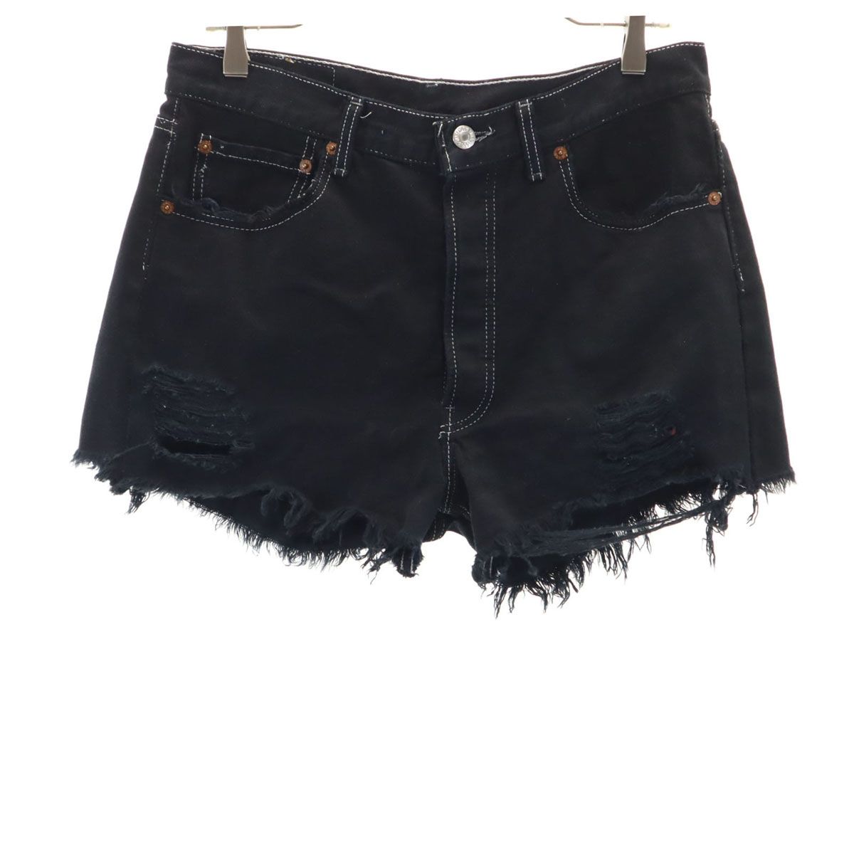 Levi's リーバイス クラッシュ加工 ショートパンツ ブラック