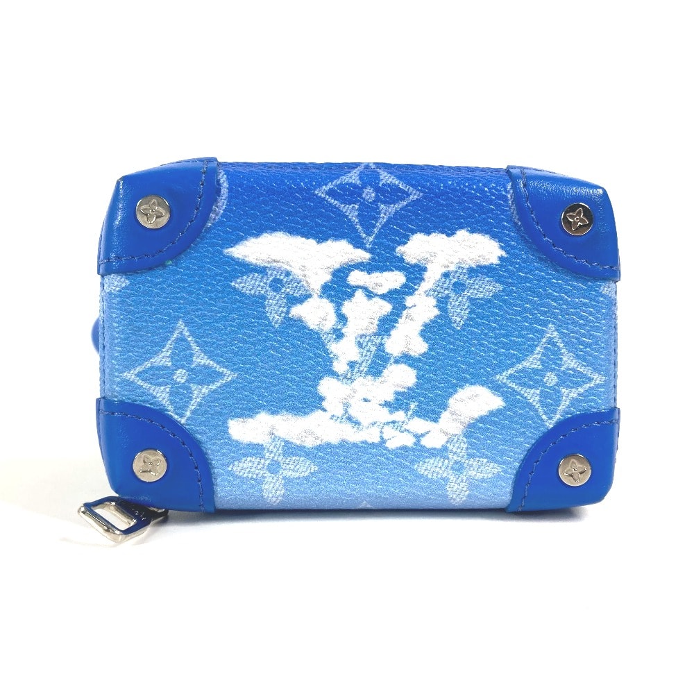 ルイヴィトン LOUIS VUITTON ソフトトランク・ネックレスウォレット M45440 モノグラム・クラウズ 財布 小銭入れ ネックウォレット コインケース レザー ブルー