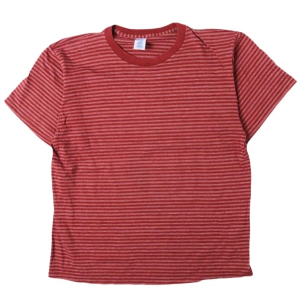 FRUIT OF THE LOOM フルーツオブザルーム 90s - 00s Easy to Wear ナローボーダーTシャツ L RED 半袖 ヴィンテージ トップス g27617