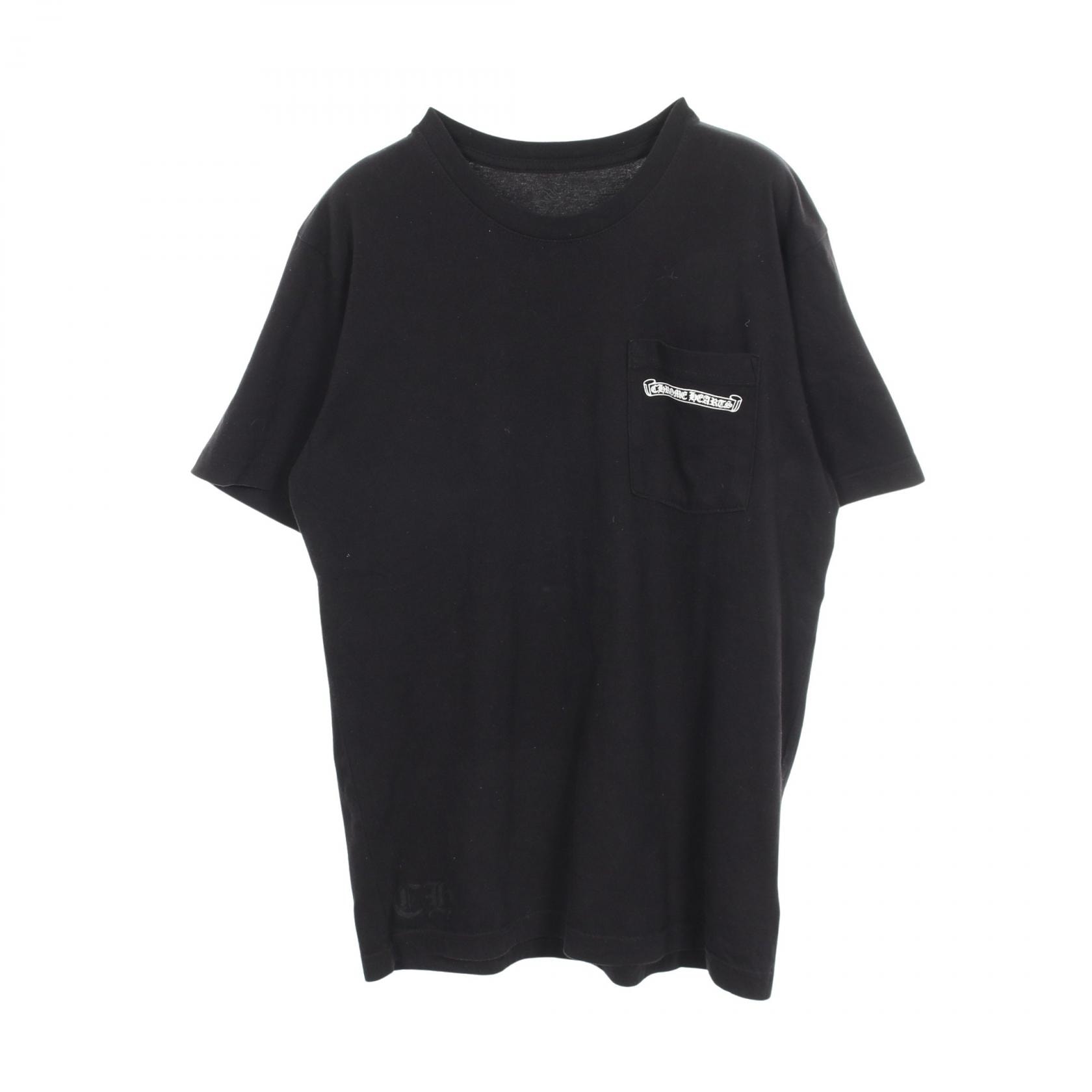 クロムハーツ CHROME HEARTS バックアーチ ロゴ USA プリント 半袖Tシャツ 衣料品 トップス コットン メンズ ブラック系 M 【中古】