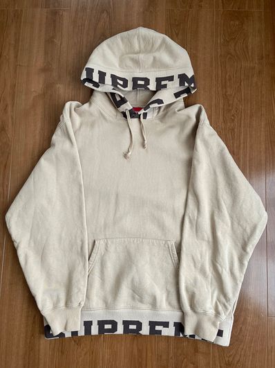 Supreme Cropped Logos Hooded Sweatshirt "Tan"