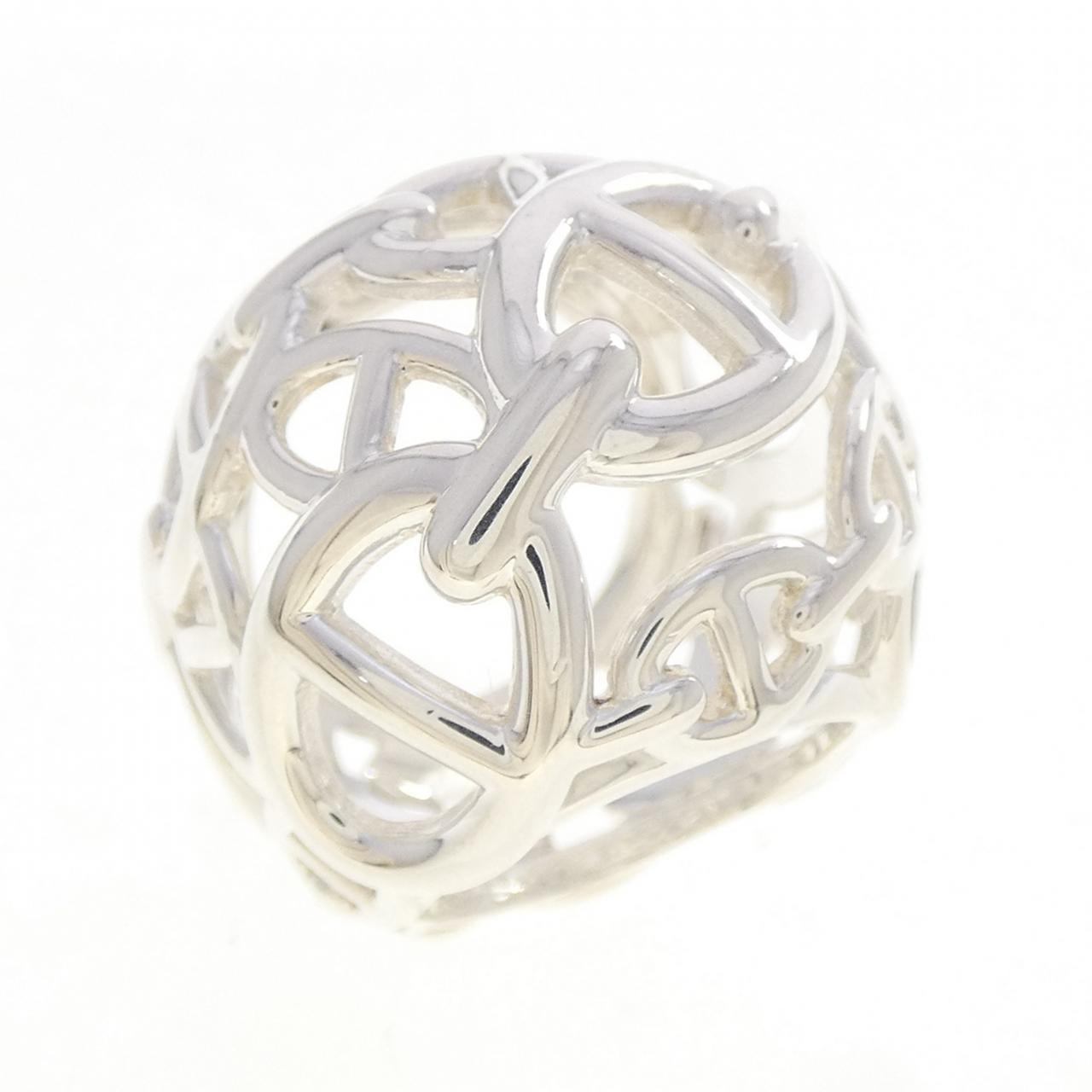 Hermes Chaine D'ancre Enchainee Ring Very Large Model "Silver"