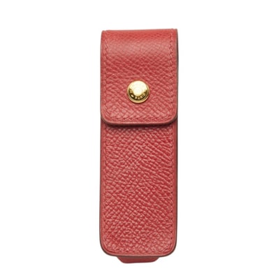 エルメス リップケース ガムケース 印鑑ケース レッド系 レザー レディース HERMES 中古