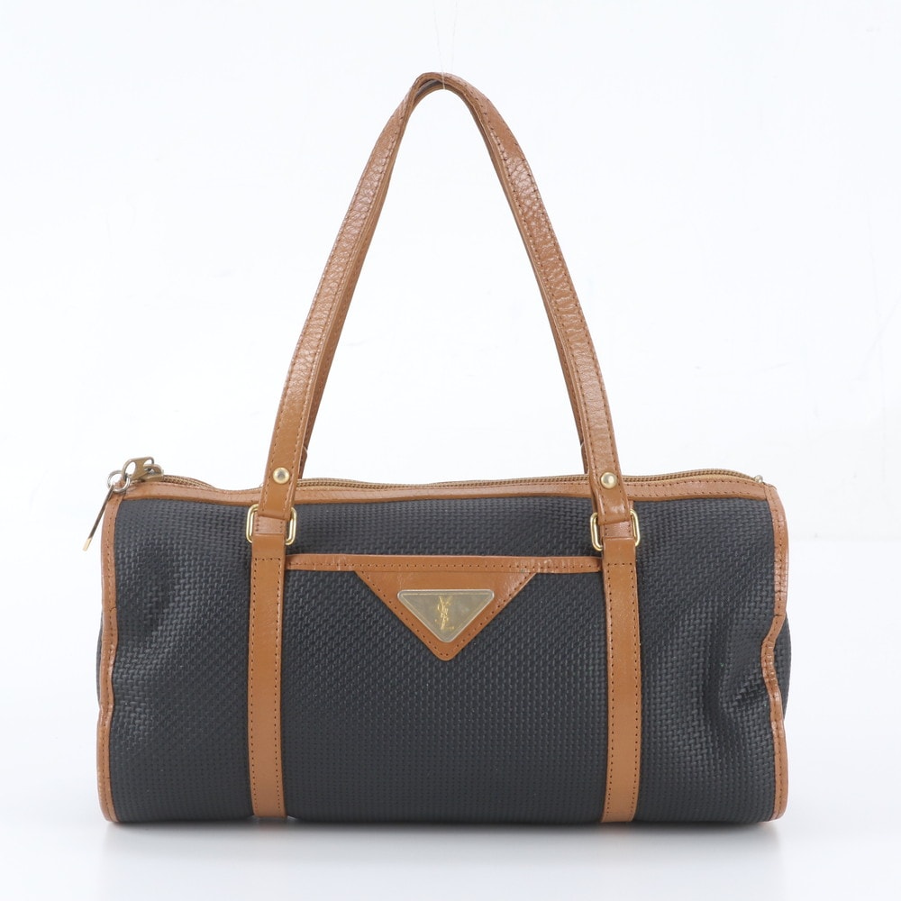 ■美品 イヴ サンローラン YSL ロゴプレートハンドバッグ