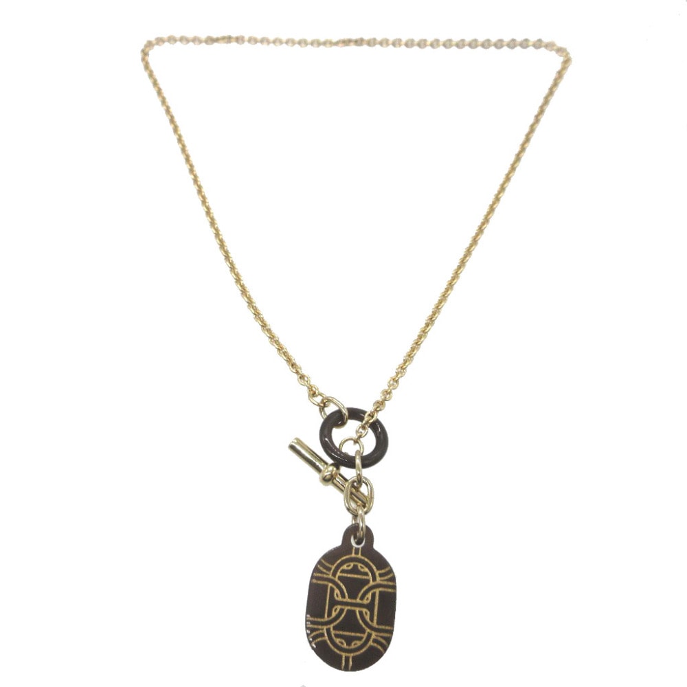 エルメス  ドレ シェーヌダンクル    メタル  ブラウン ゴー