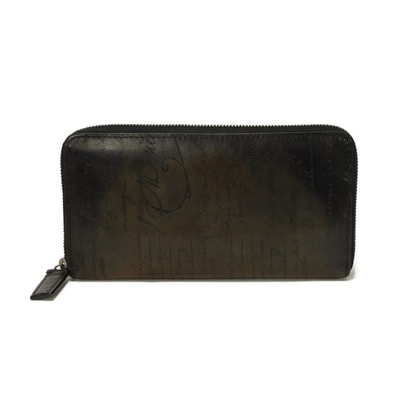 Berluti ベルルッティ イタウバ スクリットレザー ロングジップ ウォレット 新ロゴ ブラック ラウンドファスナー コンパートメント マチ付き 札入れ カードケース コインケース カリグラフィ ネログリジオ 長財布