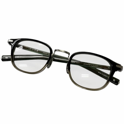 極美品 カネコガンキョウ メガネ グリーン メンズ 47□24-147