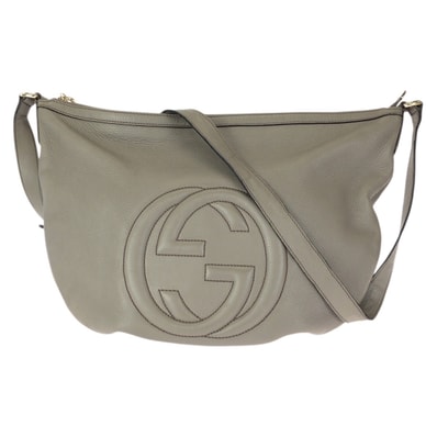 GUCCI グッチ ソーホー インターロッキングG タッセル グレー ゴールド金具 レザー ショルダーバッグ メッセンジャーバッグ 601548 【中古】