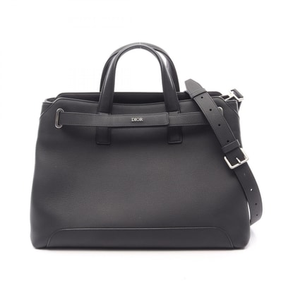 ディオール Dior Normandie ミディアム 2WAY トートバッグ バッグ レザー メンズ ブラック系 1LLSH260KEN_H00N 【中古】