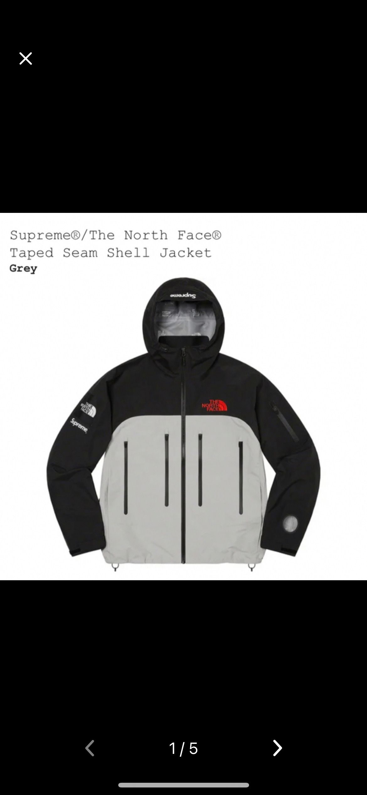 Supreme x The North Face Taped Seam Shell Jacket "Grey"