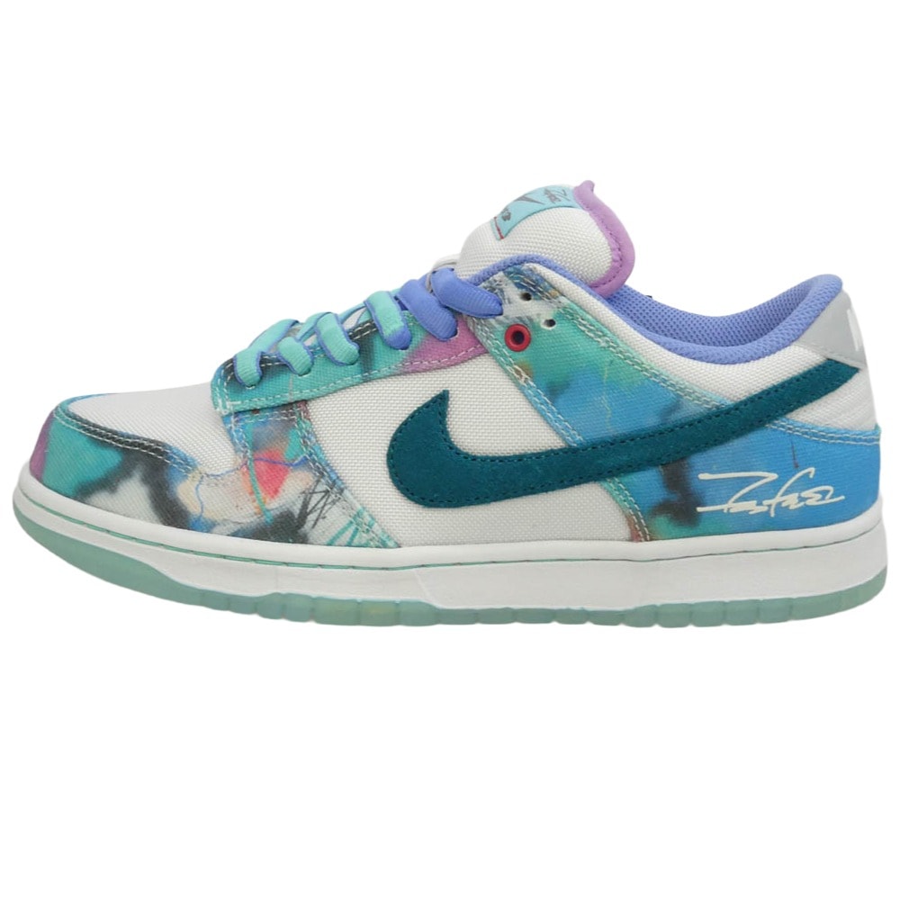 NIKE HF6061-400 ×Futura SB Dunk Low White and Geode Teal ローカットスニーカー マルチカラー系 26.5cm【新古品】【未使用】【中古】