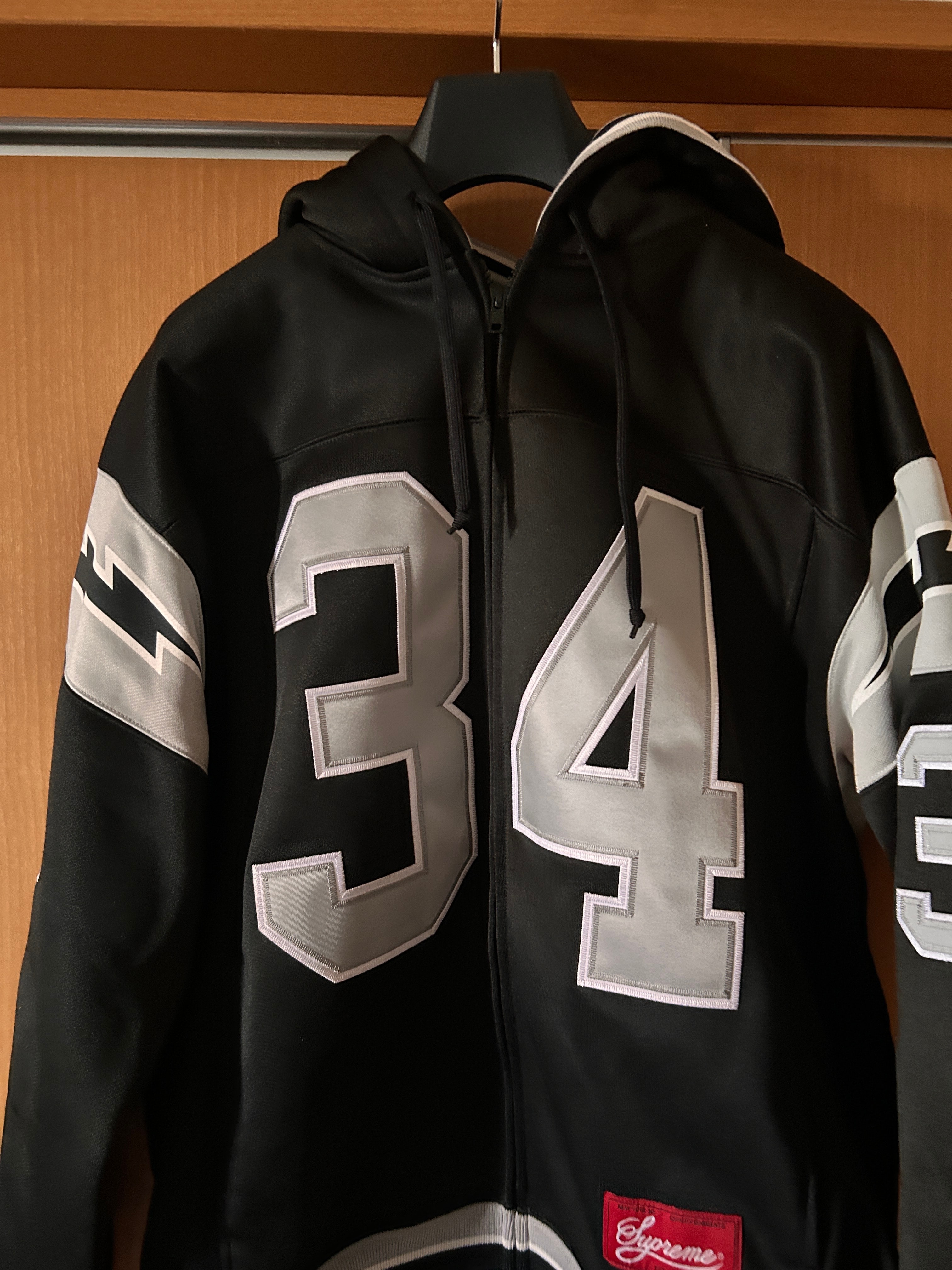 Supreme Football Zip Up Hooded Sweatshirt "Black"