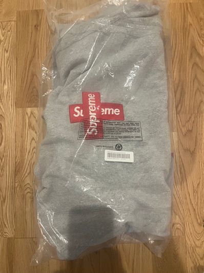 Supreme Cross Box Logo Hooded Sweatshirt "Grey"