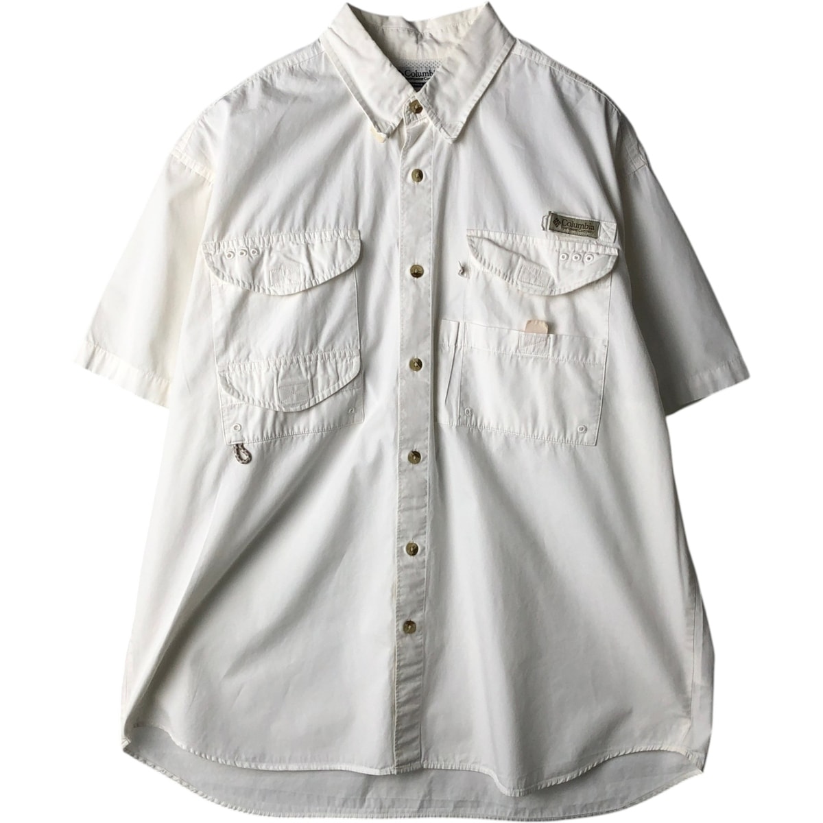 古着 コロンビア Columbia PFG 隠しボタンダウン 半袖 フィッシングシャツ メンズM相当/eaa634635