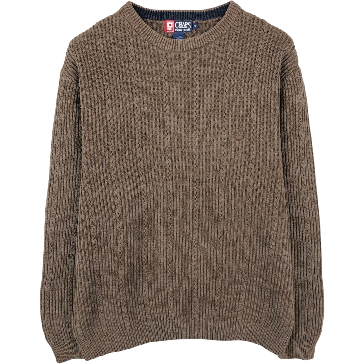 古着 ラルフローレン Ralph Lauren CHAPS チャップス リブ編み コットンニットセーター メンズL相当/eaa654446