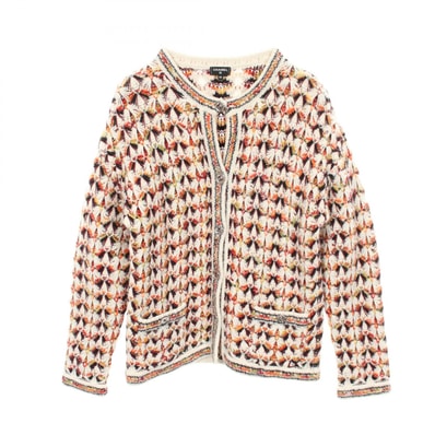 シャネル CHANEL ココマークボタン ニット ジャケット カーディガン 衣料品 トップス ウール カシミヤ レディース ホワイト系 / マルチカラー P75408K10793 【中古】