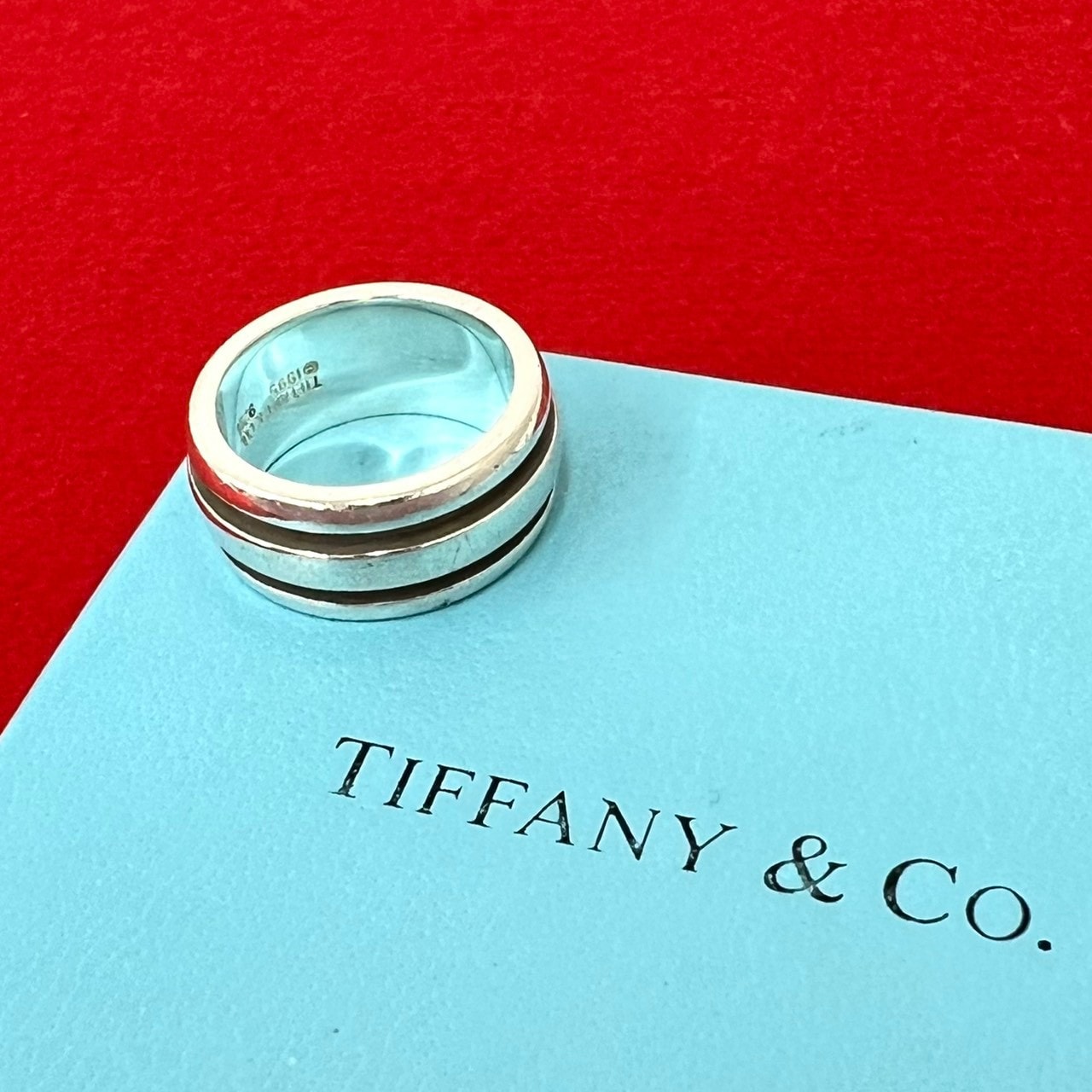 TIFFANY&Co. ティファニー グルーブド ダブルライン リング シルバー925 リング・指輪 13号 シルバー
 36252