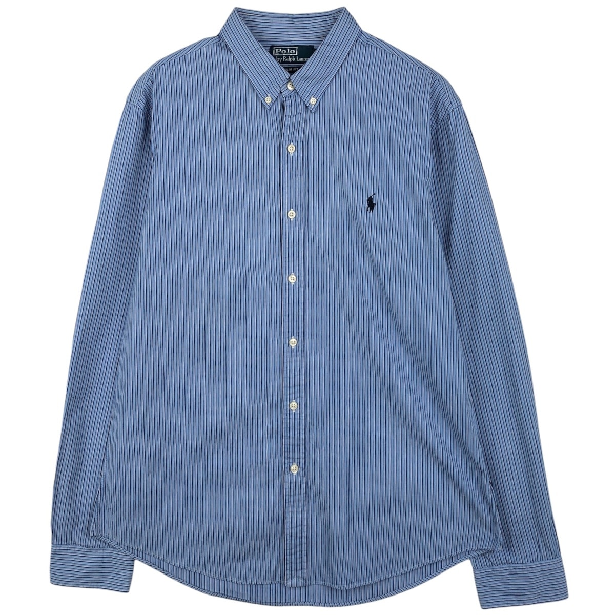 古着 ラルフローレン Ralph Lauren POLO by Ralph Lauren SLIM FIT マルチストライプ 長袖 ボタンダウンストライプシャツ メンズL相当/eaa634861