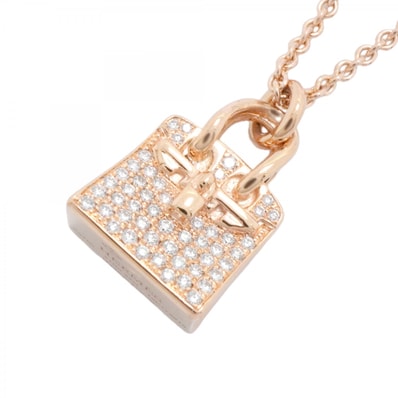 ★SALE【6jfb0574】エルメス ネックレス アミュレット/バーキン K18PG ピンクゴールド ダイヤモンド【中古】レディース