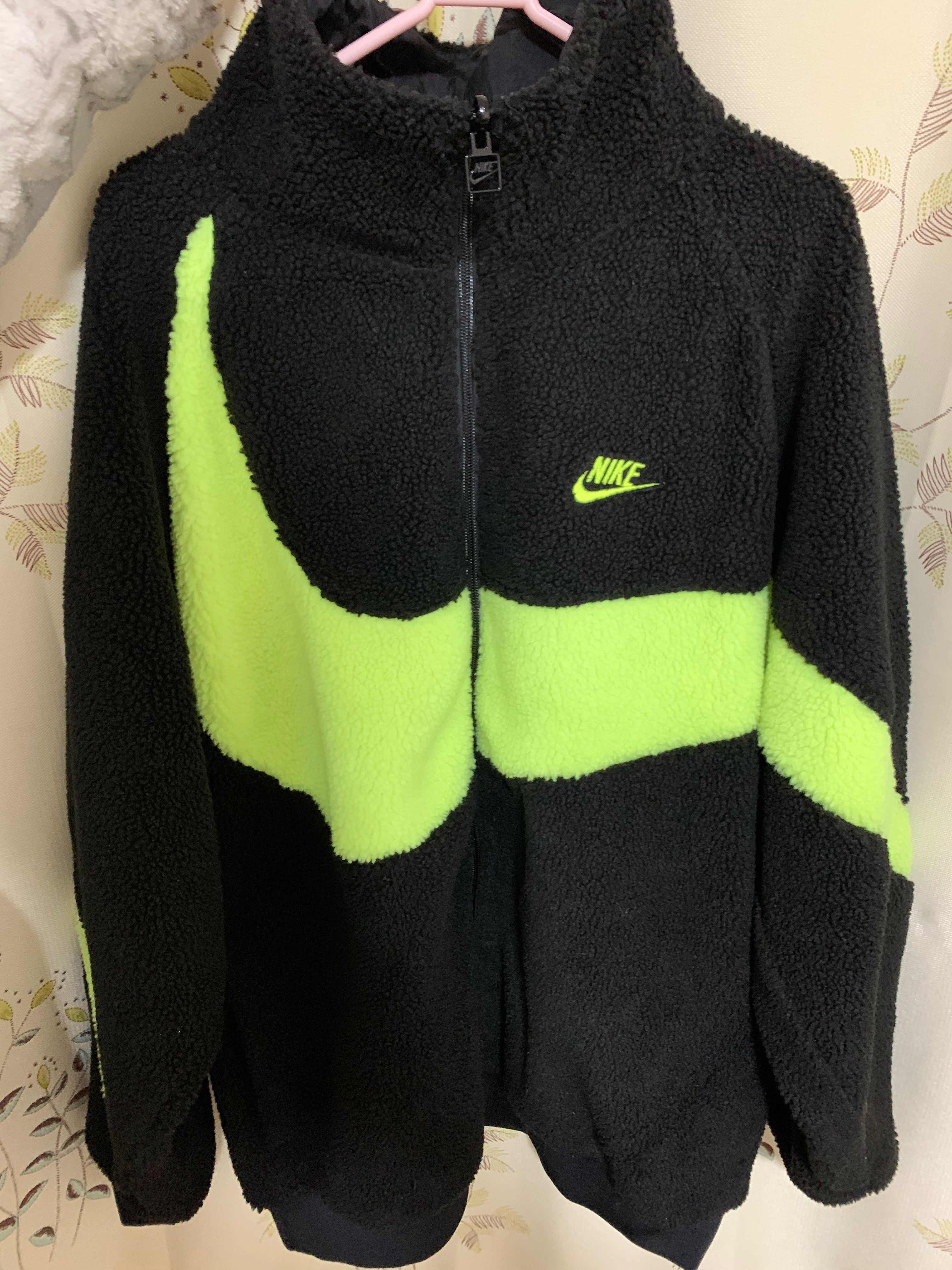 Nike Big Swoosh Reversible Boa Jacket"Black Neon"