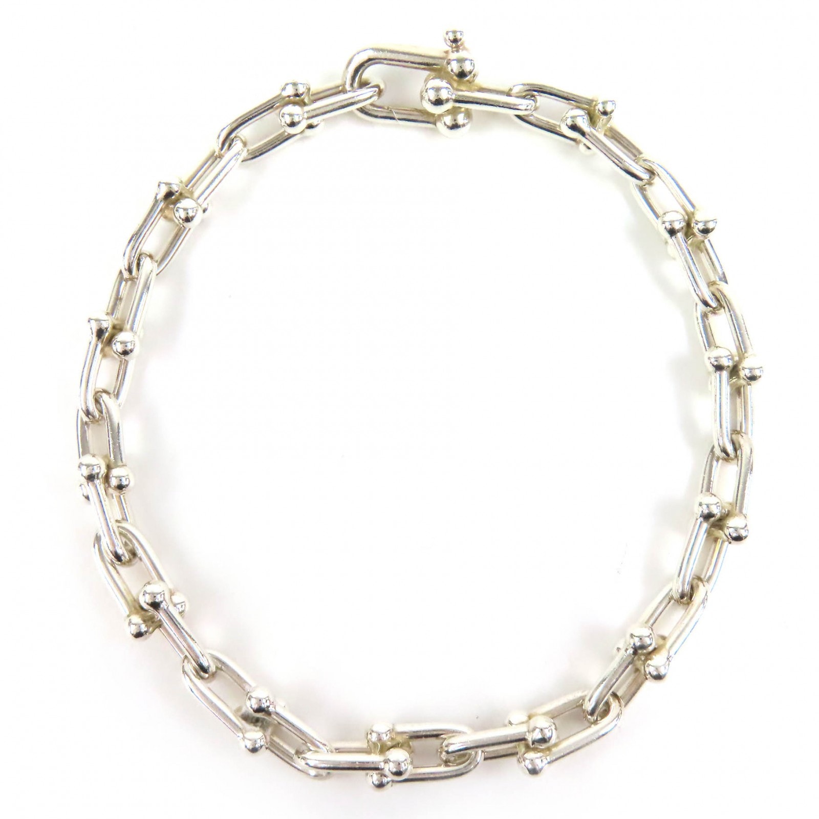 美品 ティファニー ハードウェア スモールリンク ブレスレット シルバー メンズ