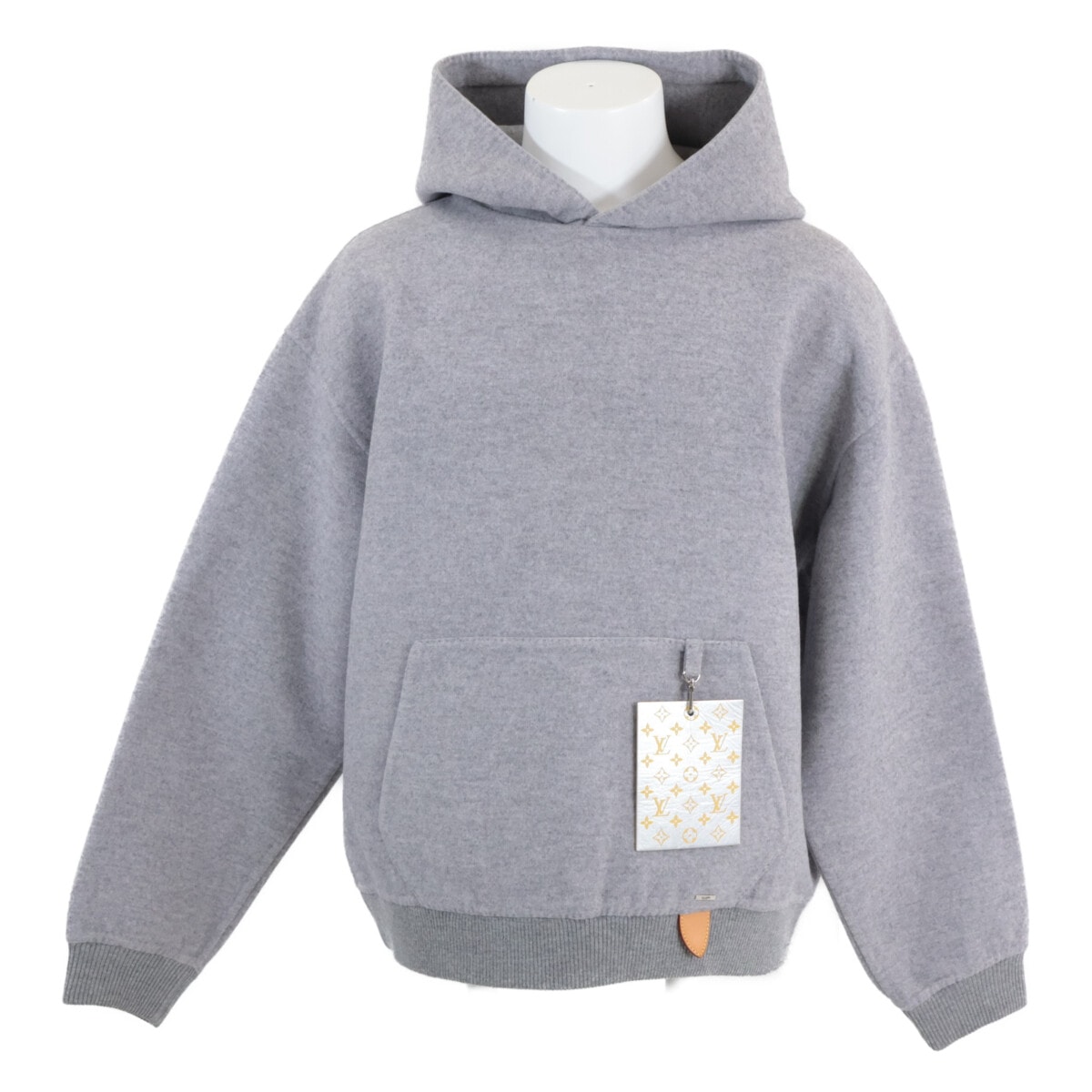 ルイヴィトン 国内正規 HHB68WOWC ステープルズエディション ウールカシミヤ レザータグ ダブルフェイス フーディ プルオーバー M