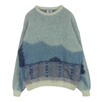 SON OF THE CHEESE サノバチーズ 21AW SC2120-KN01 Water KNIT モヘア ニット グレー系 ライトブルー系 M【中古】