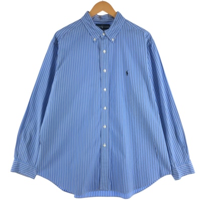 古着 ラルフローレン Ralph Lauren CLASSIC FIT 長袖 ボタンダウンストライプシャツ メンズXL相当/eaa512376
