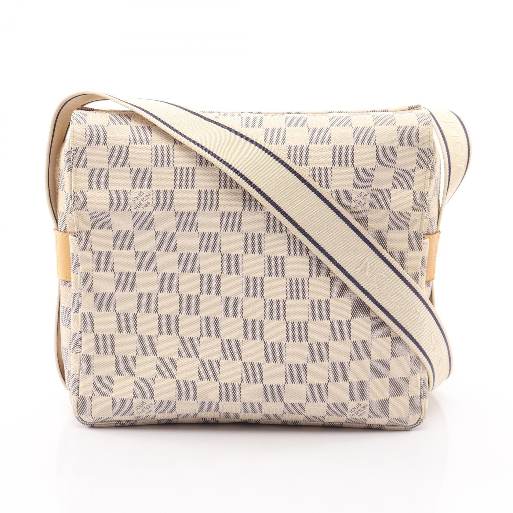 ルイ・ヴィトン LOUIS VUITTON ナヴィグリオ ダミエアズール ショルダーバッグ バッグ PVCコーティングキャンバス レザー メンズ レディース ホワイト系 N51189 【中古】