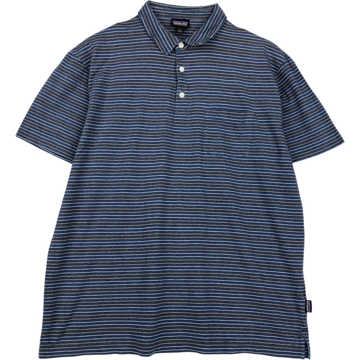 古着 パタゴニア Patagonia ORGANIC COTTON オーガニックコットン 半袖 ボーダー ポロシャツ メンズL相当/eaa620776