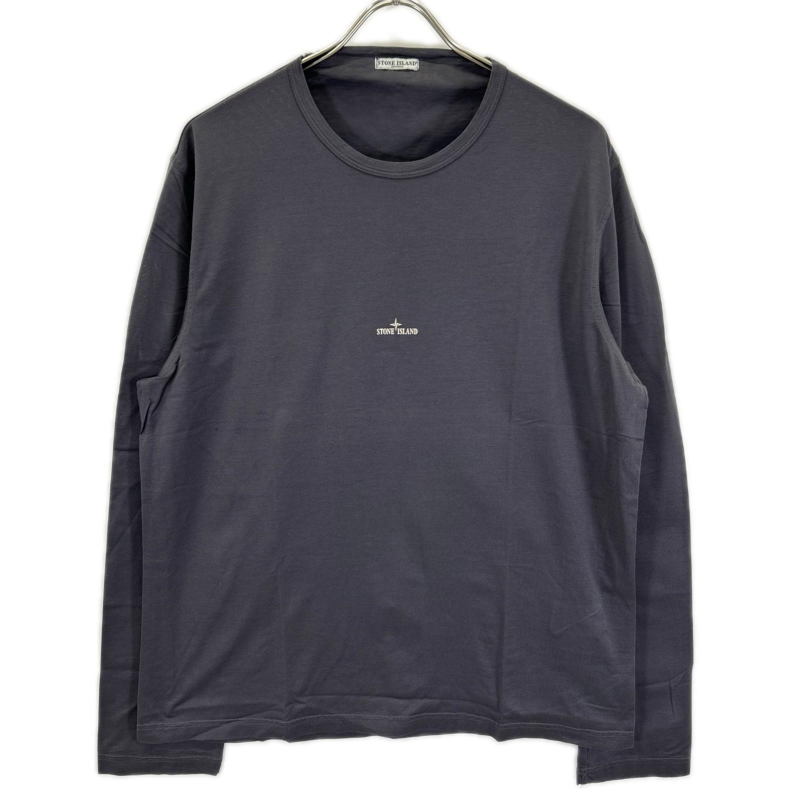ストーンアイランド 46152F34/3186 グレー ロゴ長袖Tシャツ L