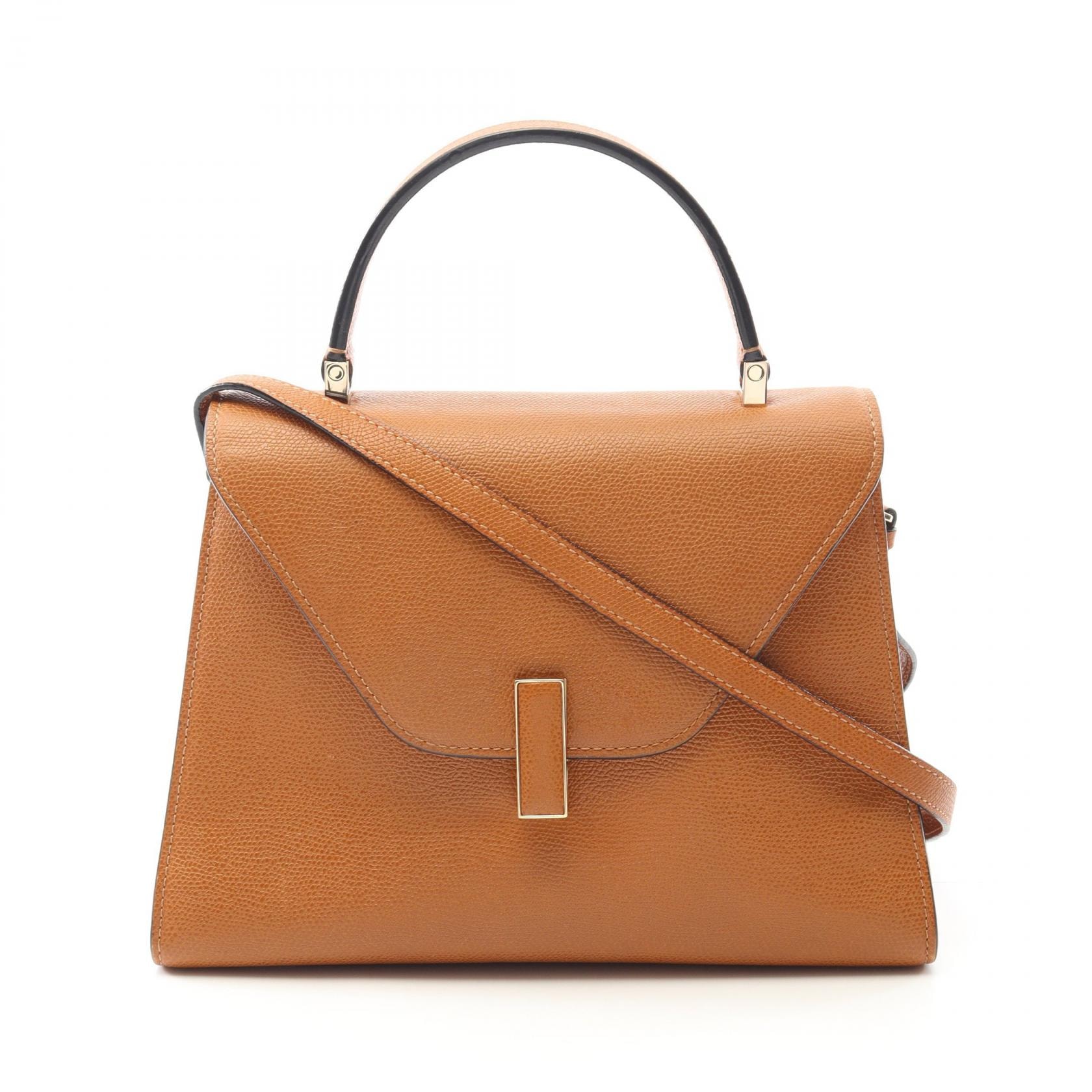 ヴァレクストラ Valextra ミディアム イジィデ ハンドバッグ バッグ レザー レディース ブラウン系 【中古】