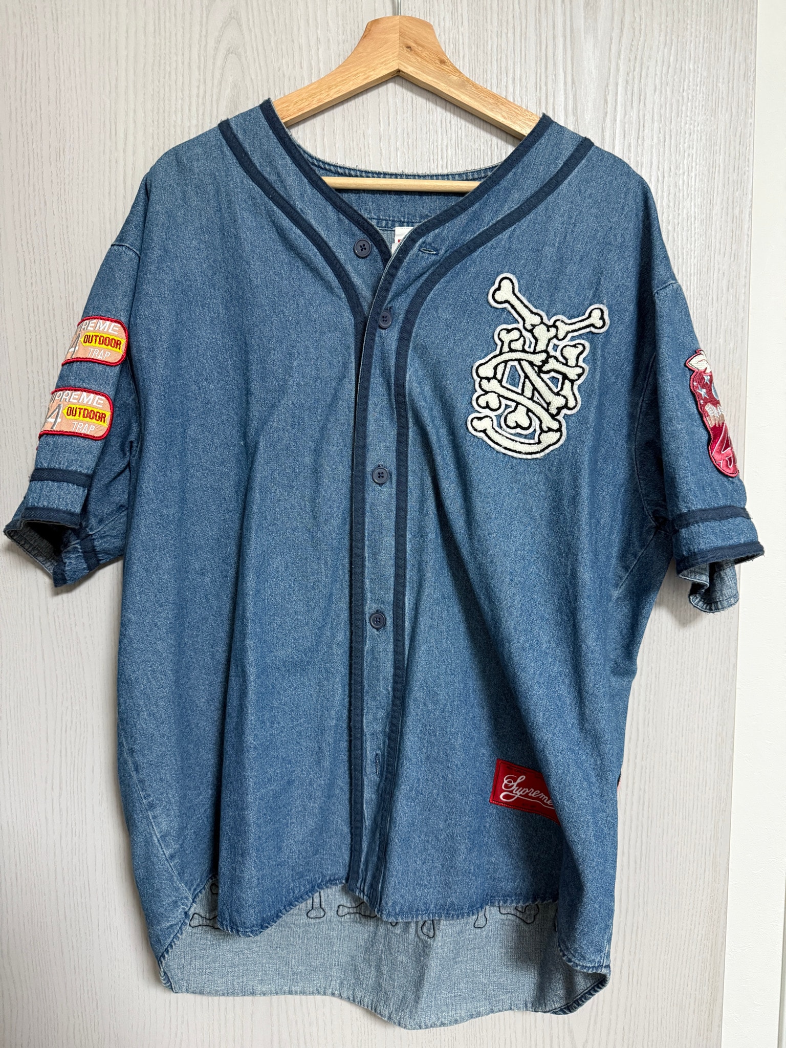 A (未使用に近い)】シュプリーム パッチ デニム ベースボール