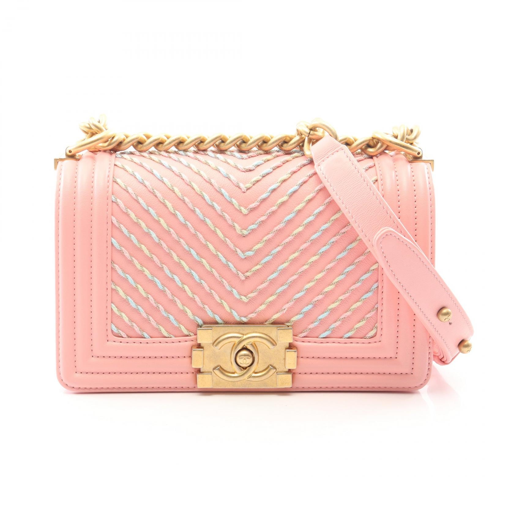 シャネル CHANEL ボーイシャネル スモール ショルダーバッグ バッグ レザー レディース ピンク系 / マルチカラー A67085 【中古】