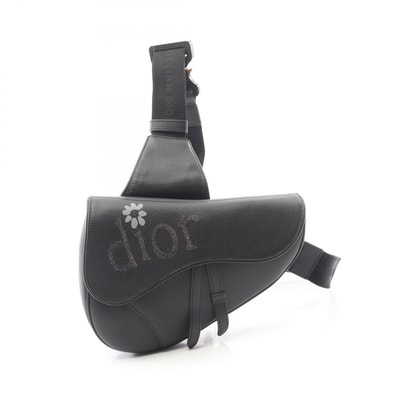 ディオール Dior Christian Dior × ERL サドルバッグ ウエストバッグ ボディバッグ バッグ レザー メンズ ブラック系 【中古】