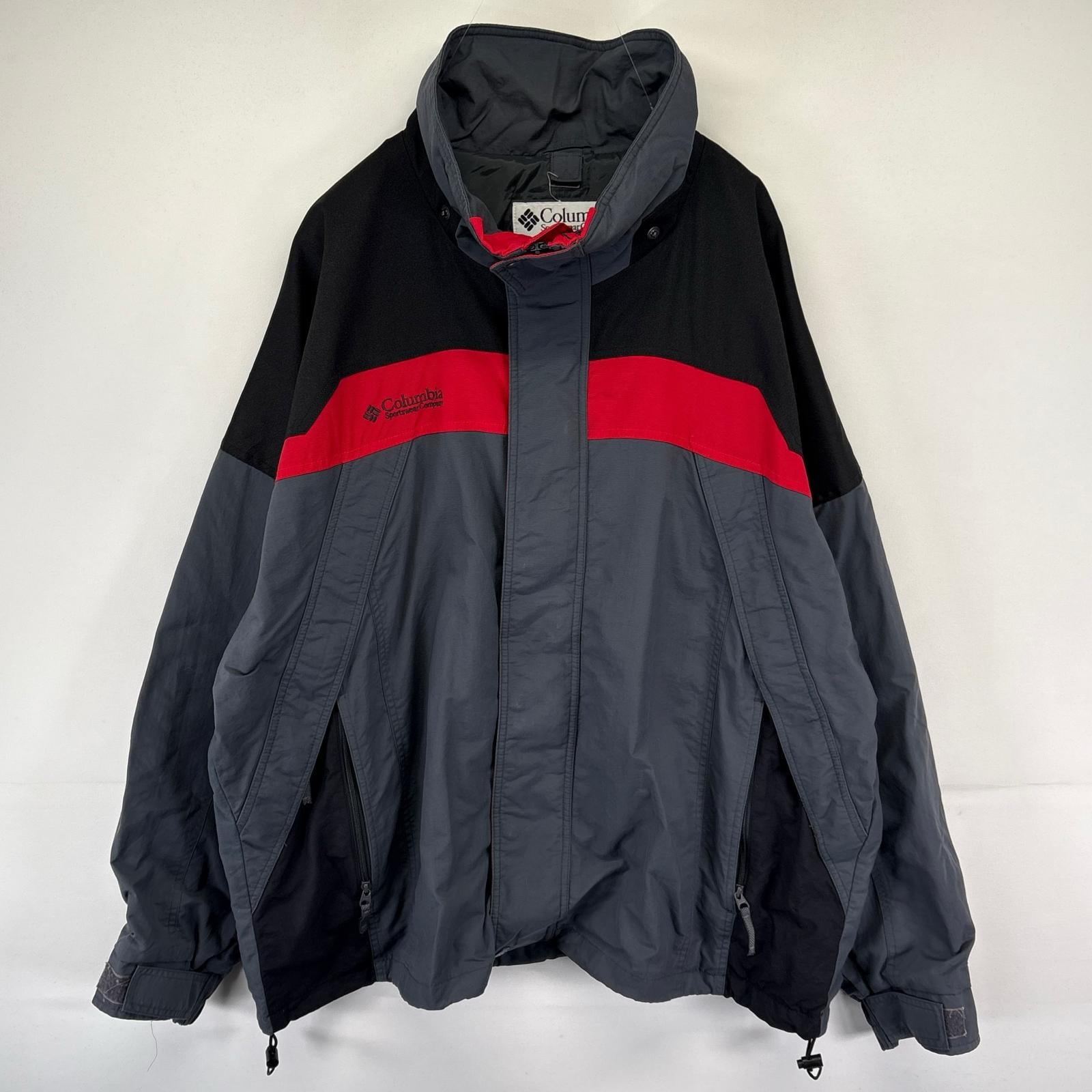 古着 コロンビア Columbia ジャケット マウンテンジャケット ロゴ刺繍 大きいサイズ Boulder Ridge 2XL  グレー系 ツートン メンズ