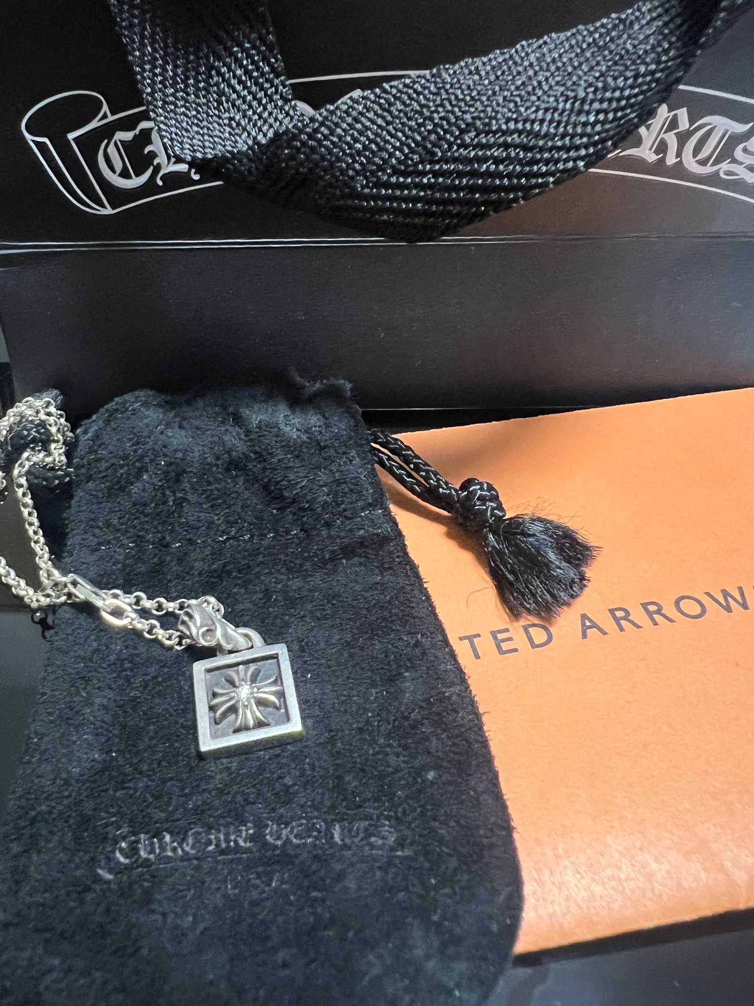 Chrome Hearts Framed CH Plus Charm 1 Diamond "Silver"