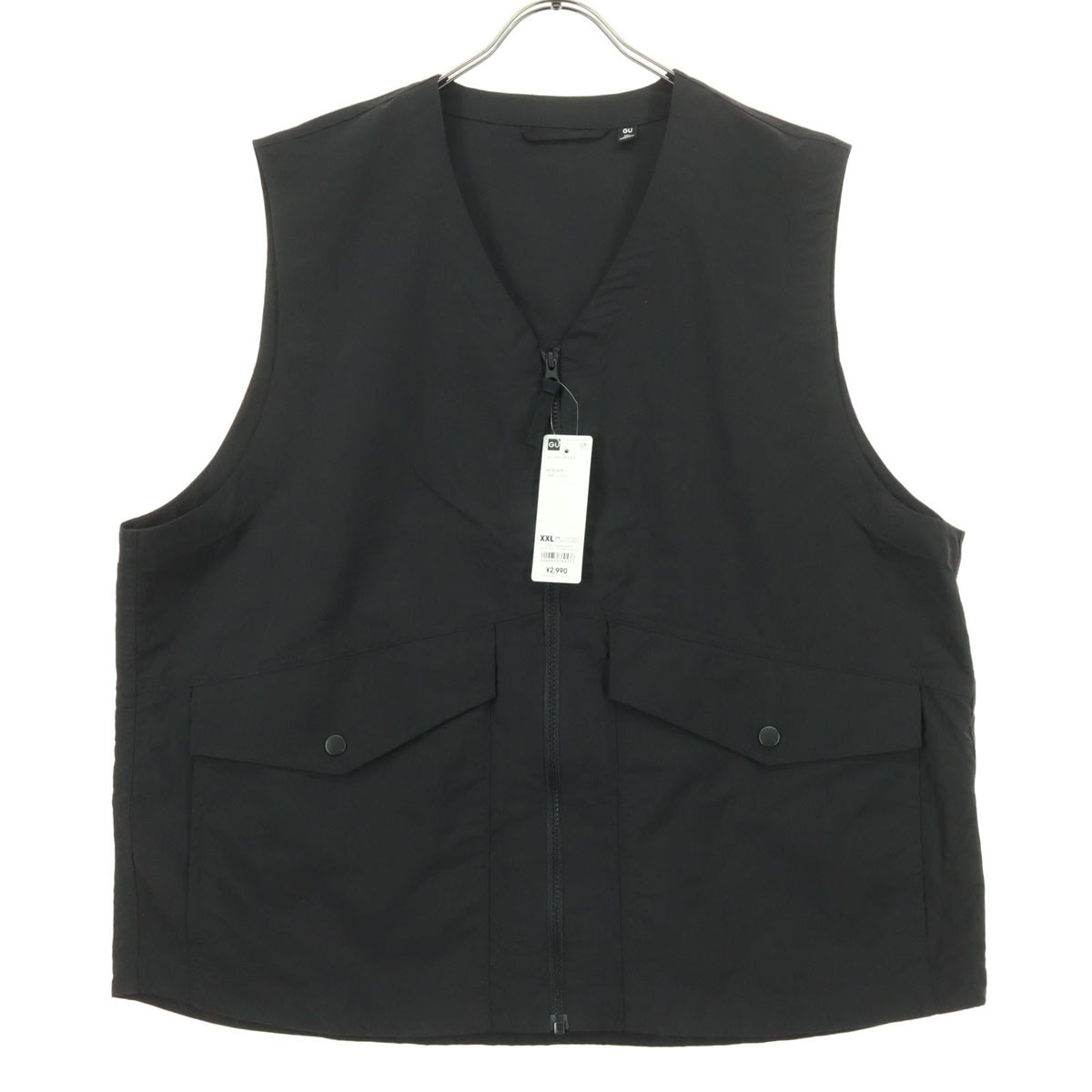 未使用 GU ジーユー ジップアップ ベスト XXL ブラック