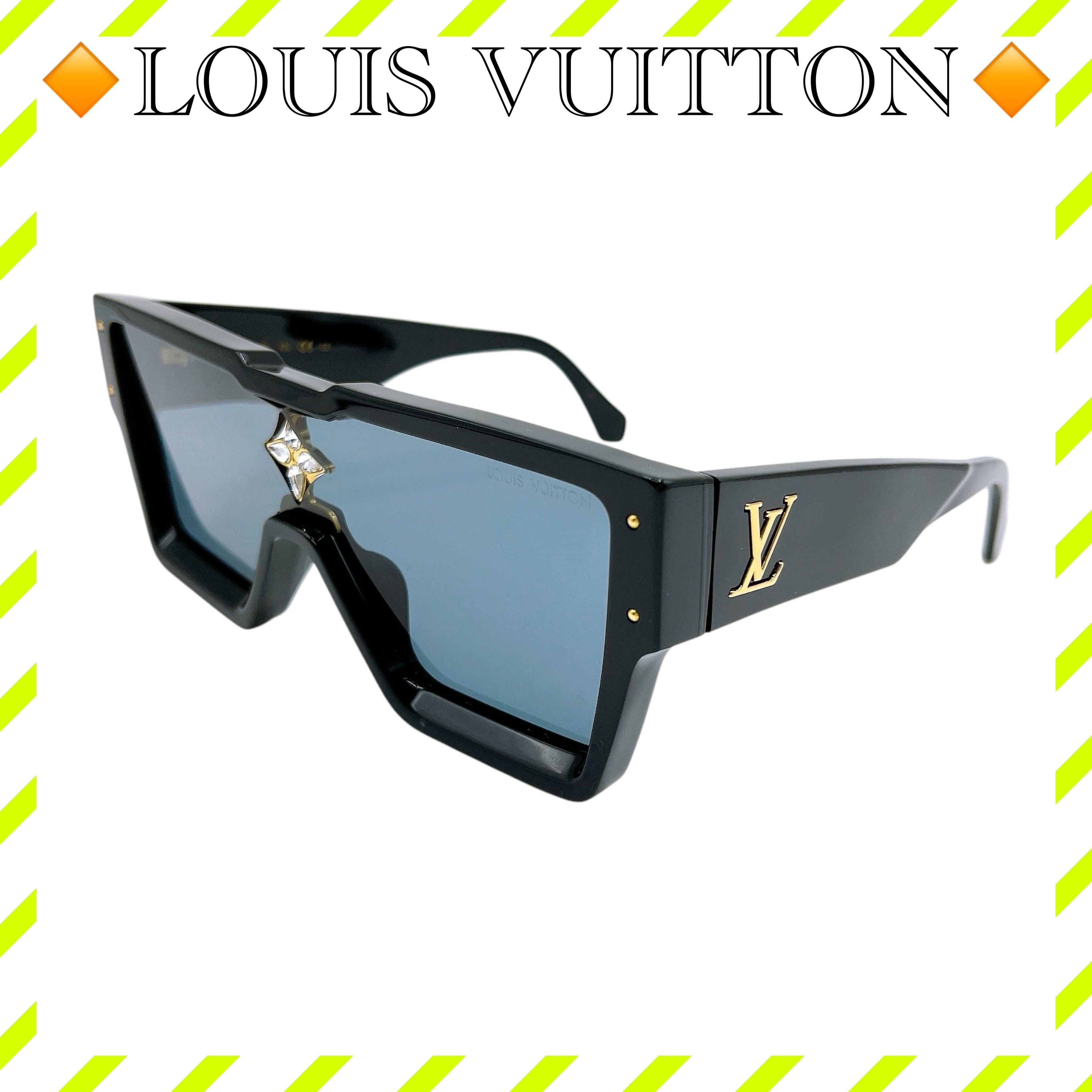 美品 ルイヴィトン Z1547E サイクロン サングラス メンズ 黒 ブラック