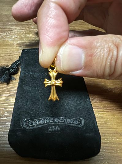 Chrome Hearts 22K CH Cross Baby Fat Charm "Yellow Gold"
