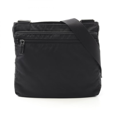 プラダ PRADA ショルダーバッグ バッグ ナイロン サフィアーノレザー メンズ レディース ブラック系 【中古】