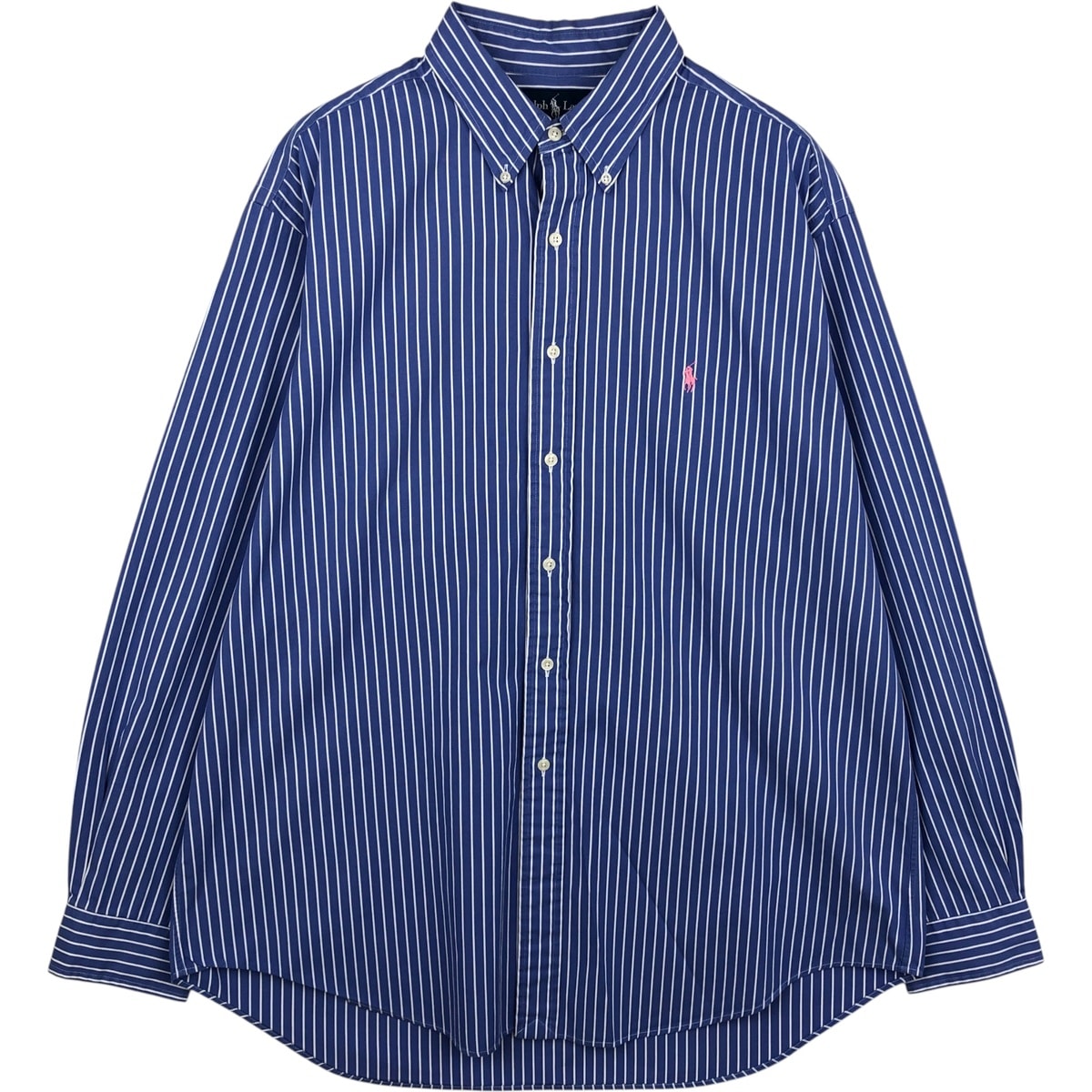 古着 ラルフローレン Ralph Lauren CLASSIC FIT クラシックフィット 長袖 ボタンダウンストライプシャツ メンズXL相当/eaa615254