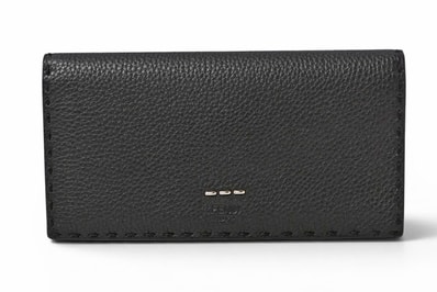 フェンディ 財布 セレリア 長財布 FENDI 7M0186 レザー メンズ ブラック/シルバー金具【中古】